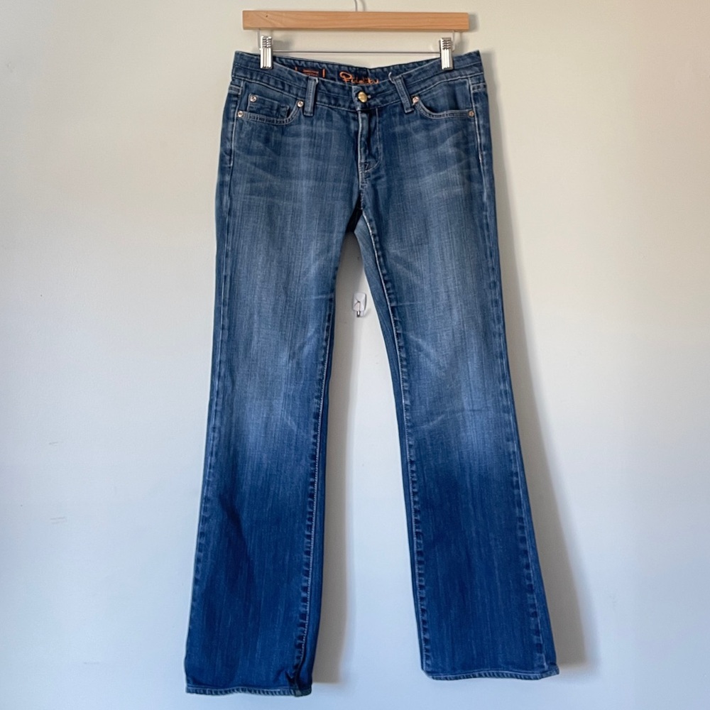 Anthropologie FIDELITY DENIM Japan Rose Skinny Flare Blue Water Sapphire Jean - Picture 2 of 13